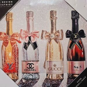 Design District Luxury Champagne Bottle Party Canvas Wall Decor